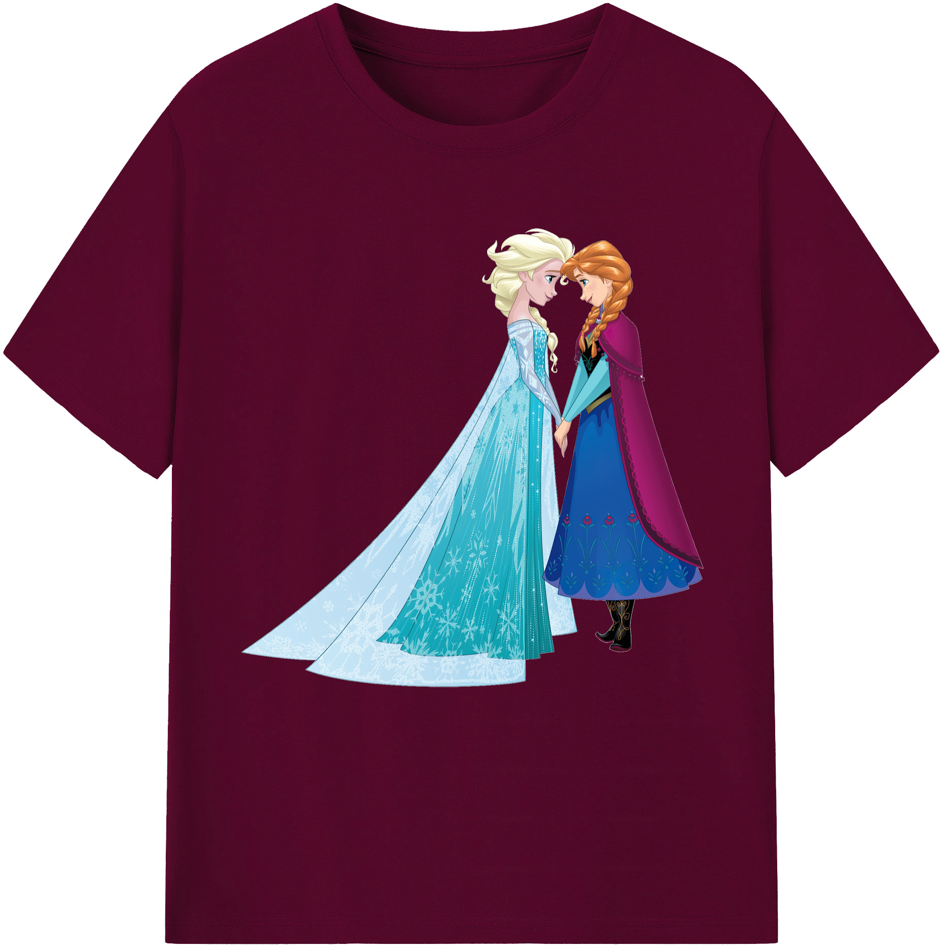（画像用） アナと雪の女王 アンナ エルサ Frozen Anna Elsa レディースカジュアルプリントTシャツ（綿100％）
